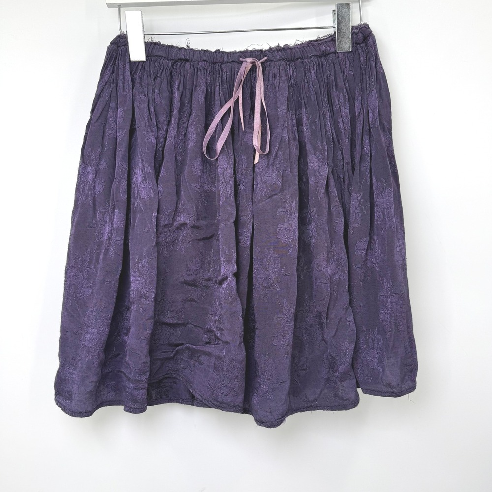 Vintage Festival Skirt Womens M Purple‎ Floral Jacquard Fairycore Coquette